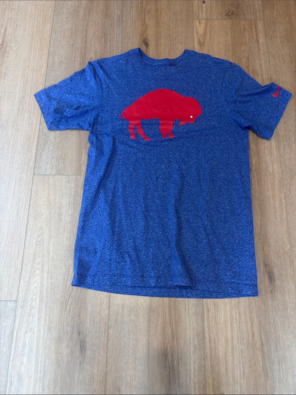 Nike Royal Blue Heather Tee with Red Buffalo Graphic